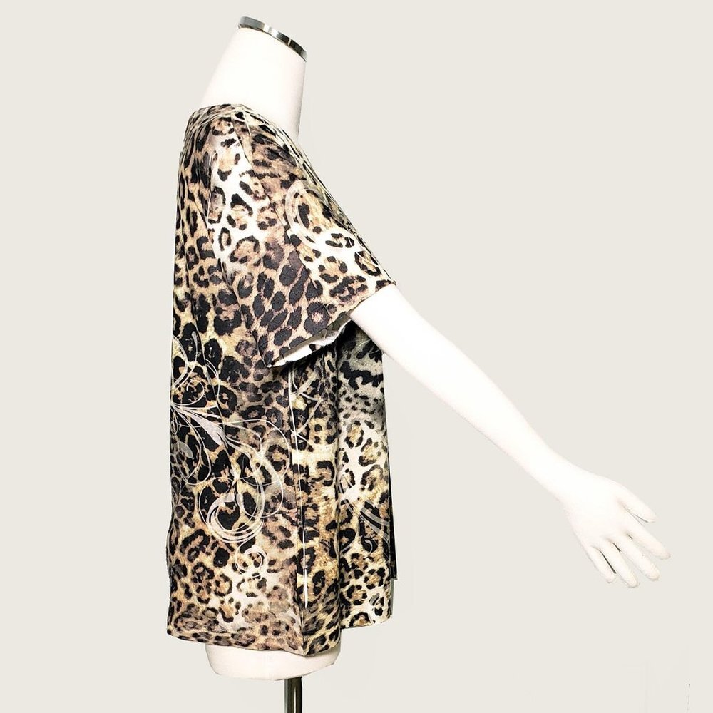 ** JM Collection Leopard Print Top with Tacking​ - Picture 6 of 8